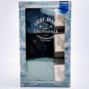 Lucky Brand Men's Cotton 3-Pack Boxer Briefs XL